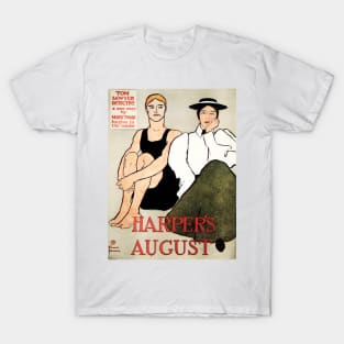 HARPER'S AUGUST Magazine Cover Advertising by Edward Penfield American Poster Artist T-Shirt